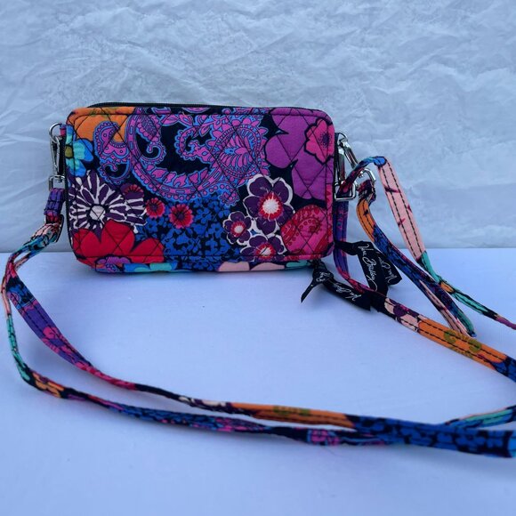 Vera Bradley's All in One Crossbody Bag Wristlet Wallet Floral Fiesta - Picture 6 of 8